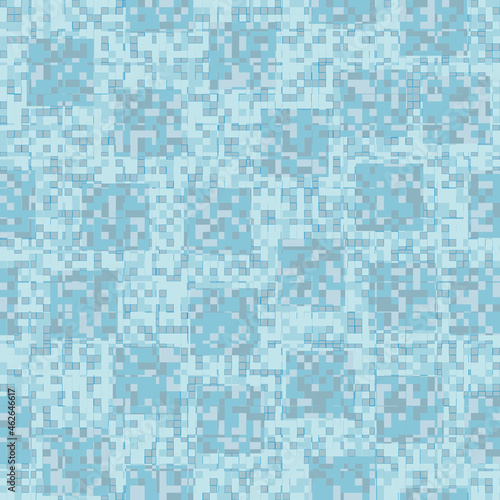 Seamless winter camouflage. Randomly filled rectangles. Blue shades.