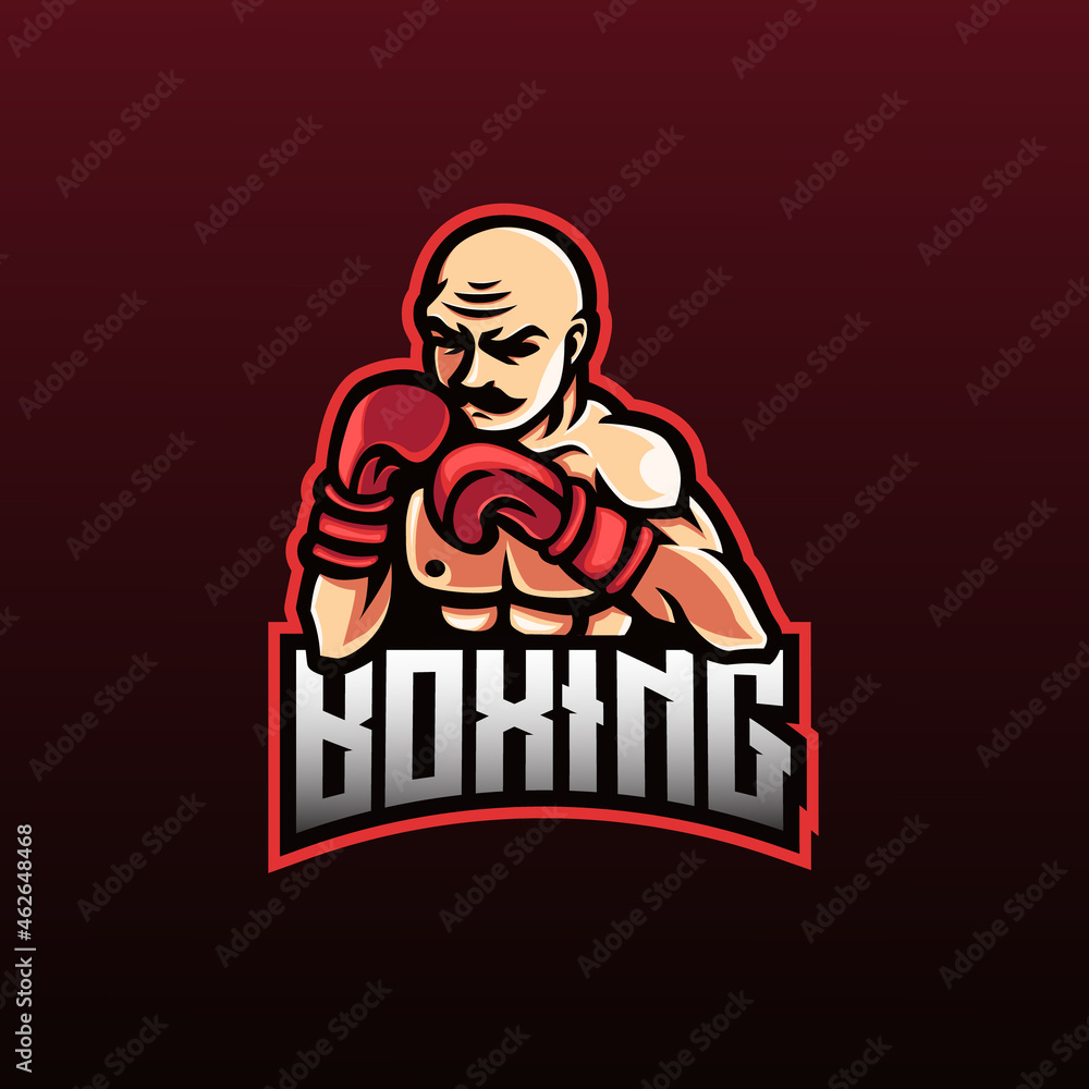 boxing mascot esport logo design boxing mascot esport logo design