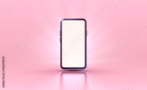 Smartphone mobile screen, technology mobile display light. Vector