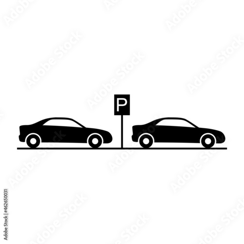 Fototapeta Naklejka Na Ścianę i Meble -  Car parking area icon isolated on white background