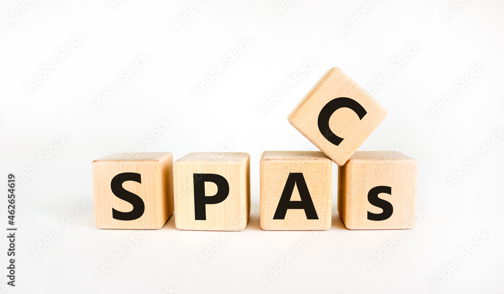 SPACs, special purpose acquisition companies symbol. Cubes with words 'SPACs, special purpose acquisition companies' on beautiful white background, copy space. Business and SPACs concept. SPACs, special purpose acquisition companies symbol. Cubes with words 'SPACs, special purpose acquisition companies' on beautiful white background, copy space. Business and SPACs concept.