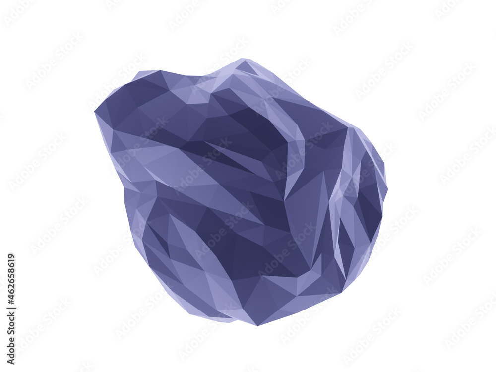 Naklejka premium 3D rendered low polygon stone specimen. Rock sample isolated on white background. Clipping path.