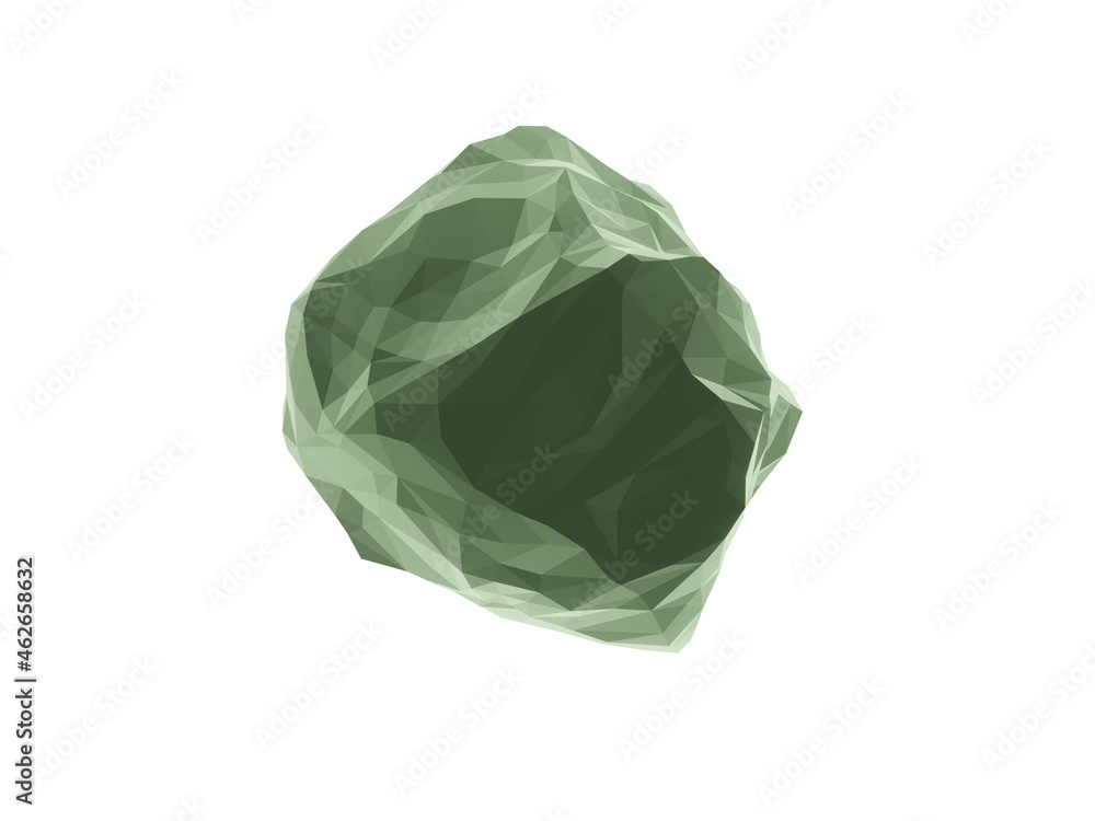 3D rendered low polygon stone specimen. Rock sample isolated on white background. Clipping path.