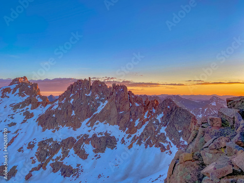 Photography sunrise in the mountains