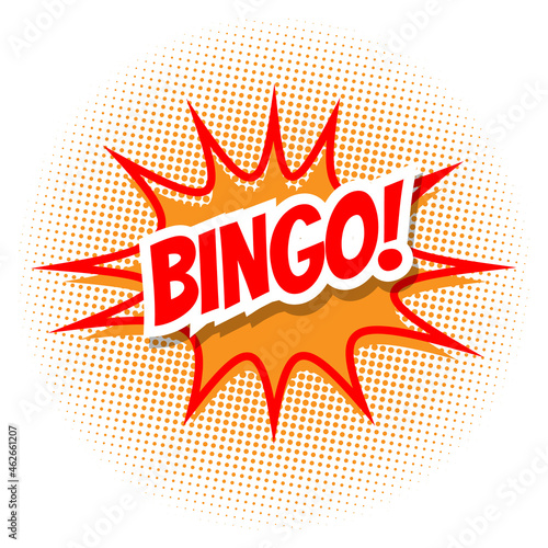 Colorful bingo comic speech bubble background