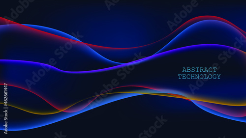 Sound wave on a dark background. vector illustration. multicolored sound wave.