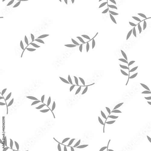 Seamless leaf pattern on white background