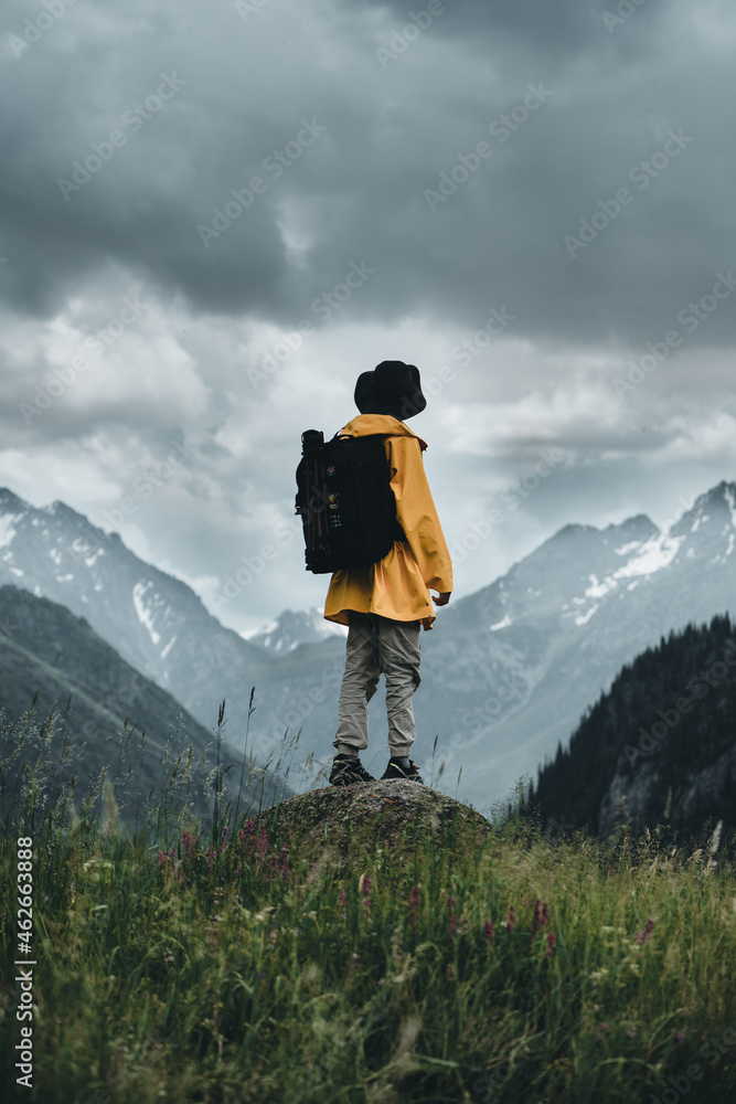 Naklejka premium hiking in the mountains