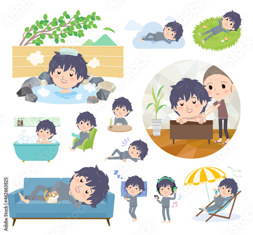 リラックスに関するニート男性のセット