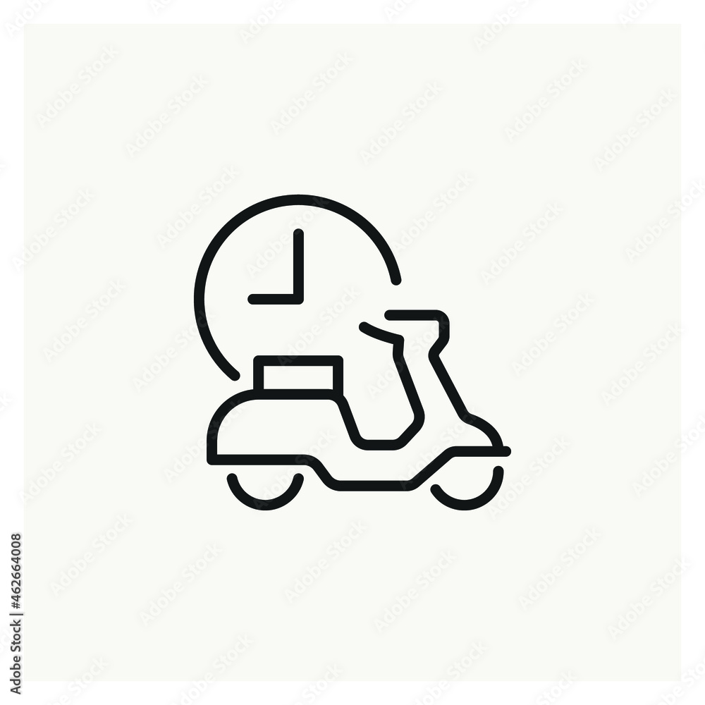 Motorcycle Time Delivery icon vector