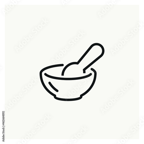 Bowl and Spoon icon vector