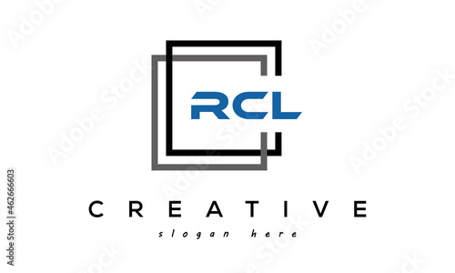 creative initial Three letters RCL square logo design concept vector photo