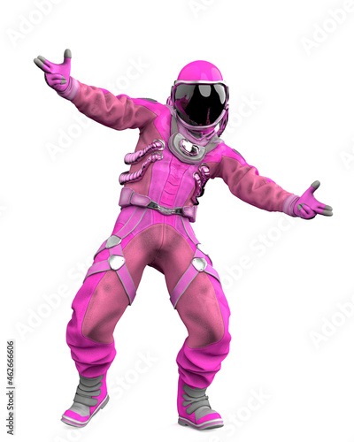american astronaut is doing a gangster pose front view © DM7