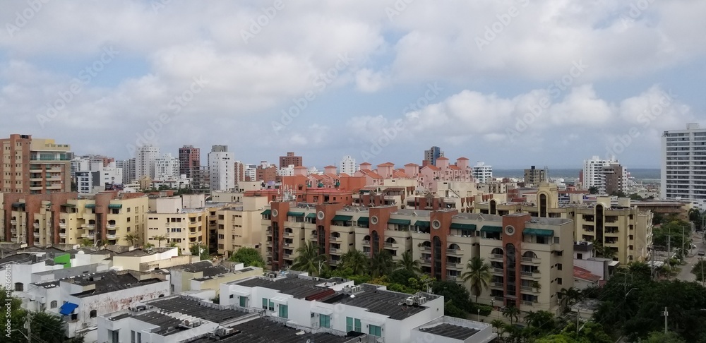 Barranquilla, Atlantico, Colombia. November 13, 2019: Cityscape with architecture and city buildings.