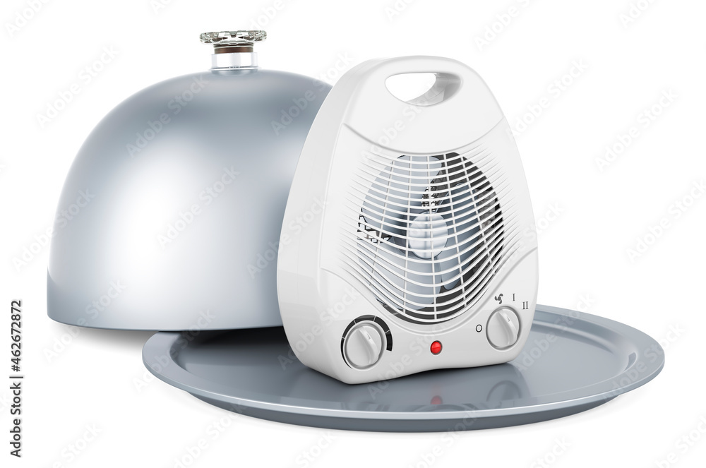 Fototapeta premium Restaurant cloche with fan heater, 3D rendering