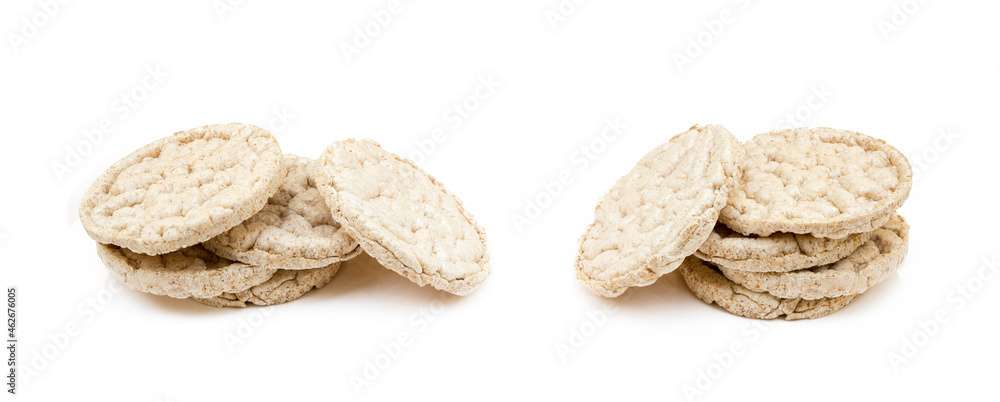 Cereal puffed sandwiches isolated on white background Cereal puffed sandwiches isolated on white background