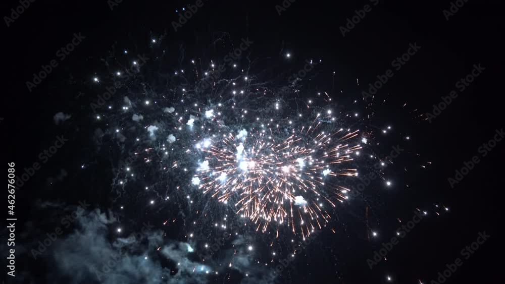 Explosions of night fireworks in the sky Explosions of night fireworks in the sky