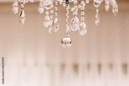 Crystal chandelier hanging from ceiling