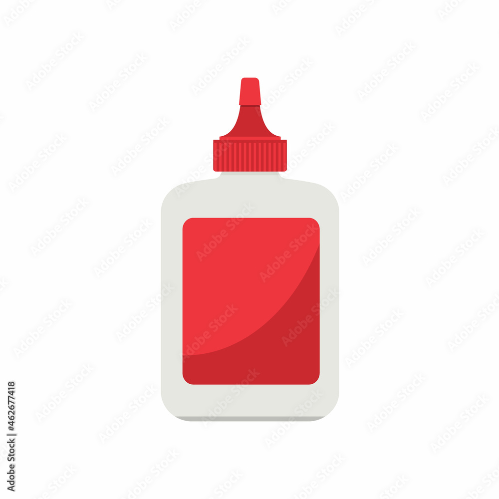 Red glue bottle isolated on white background. Glue stick adhesive. Vector stock Red glue bottle isolated on white background. Glue stick adhesive. Vector stock
