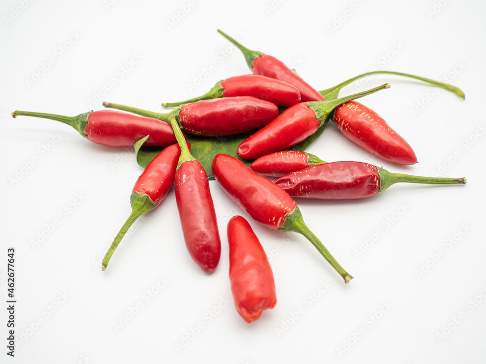 red hot chili peppers on white background