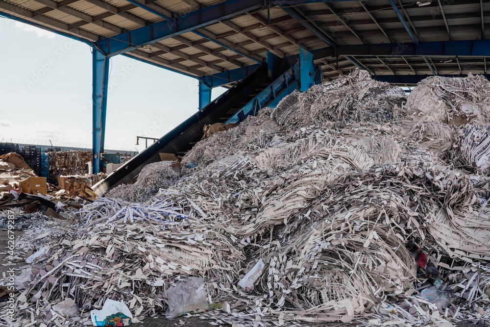 Obraz premium Photo of rubbish and garbage in the dump in the building