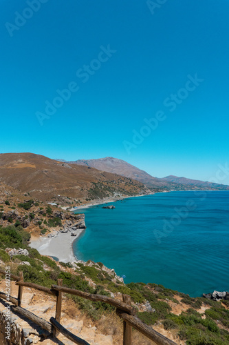 View of Preveli Beach, Crete.