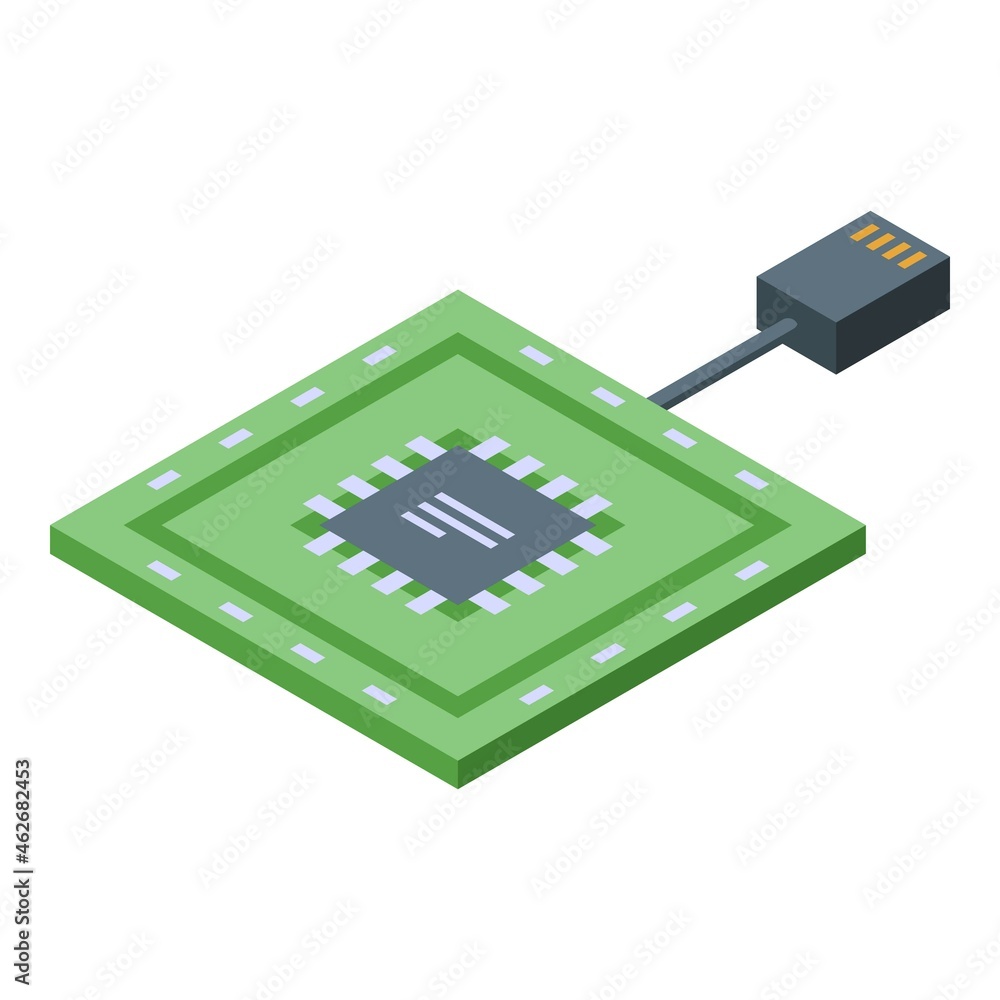Repair processor icon isometric vector. Laptop service. Support fix Repair processor icon isometric vector. Laptop service. Support fix