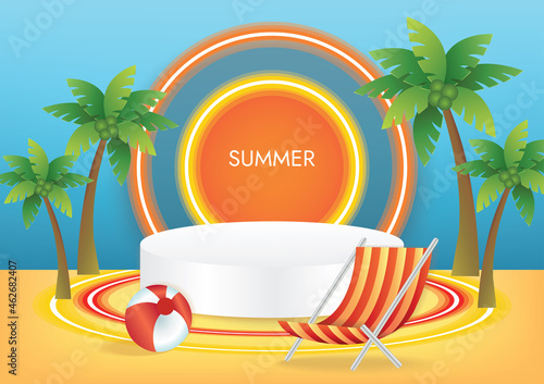 special summer sale podium vector art background 