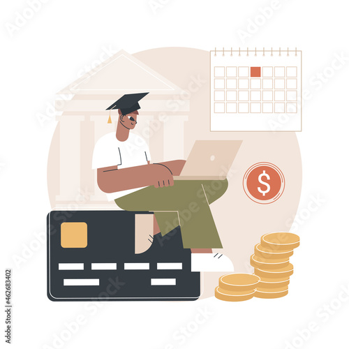 Student loan payments deferred abstract concept vector illustration. Coronavirus stimulus package, pause or suspend your payment, financial obligations, economic crisis abstract metaphor.