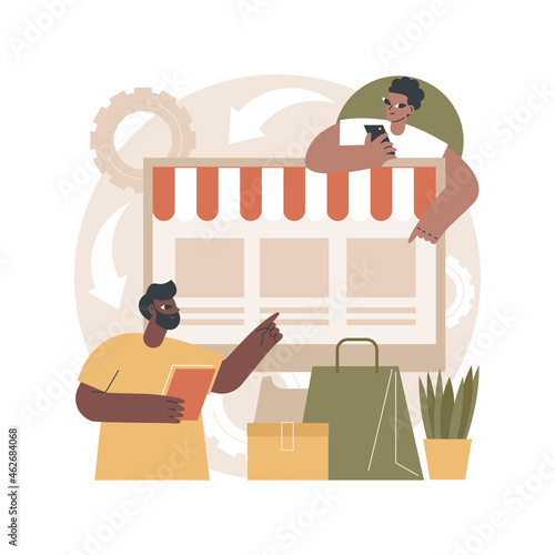 Drop servicing abstract concept vector illustration. Third party servicing, outsource business model, service arbitrage, finding clients, drop shipping, digital marketing trend abstract metaphor.