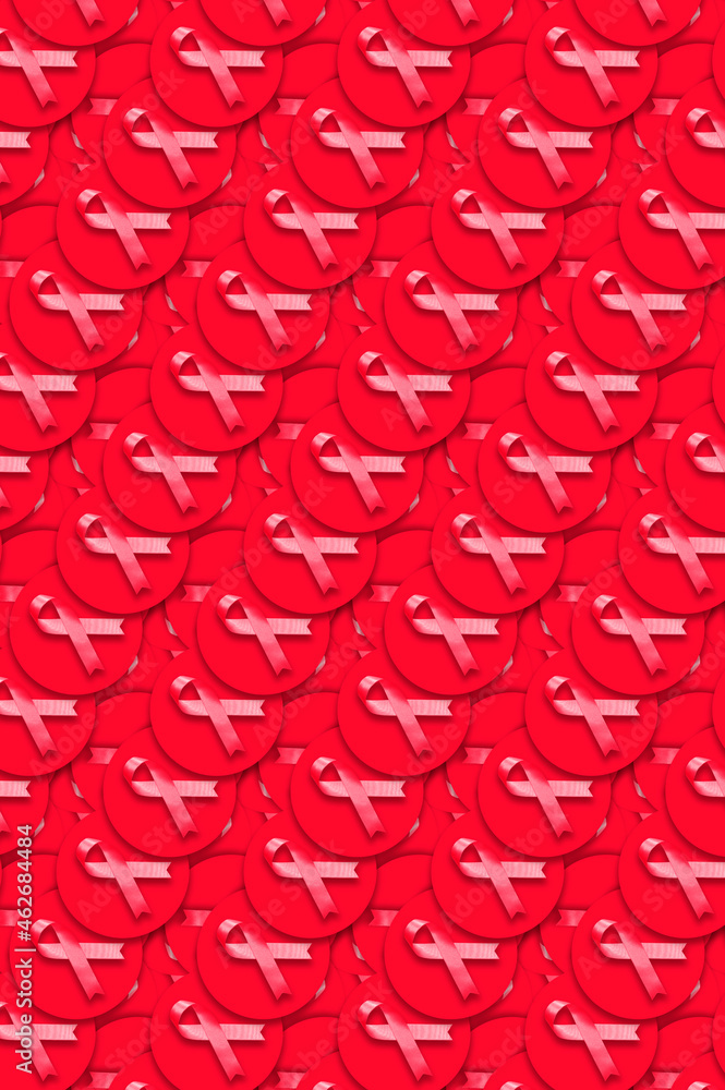 Obraz premium A lot of red ribbons representing World AIDS day