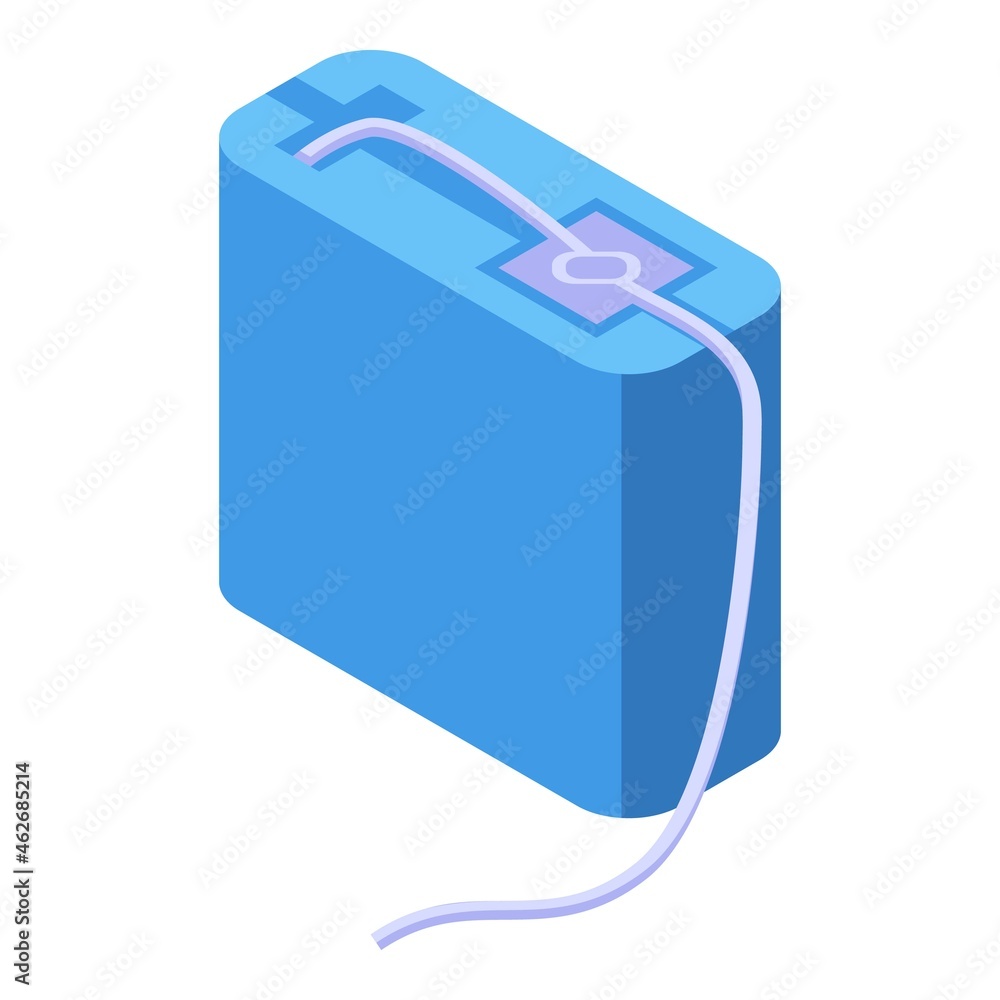 Dental floss box icon isometric vector. Tooth brush. Dentist hygiene Dental floss box icon isometric vector. Tooth brush. Dentist hygiene