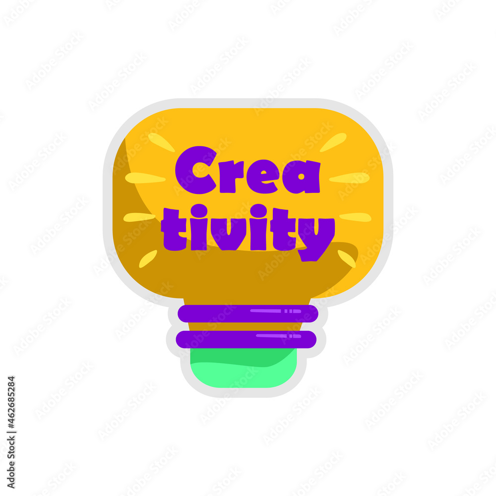 Bulb creativity illustration sticker design Bulb creativity illustration sticker design