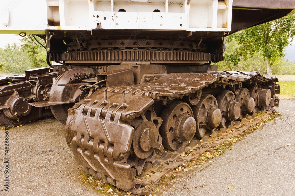  Undercarriage of a tracked mining excavator