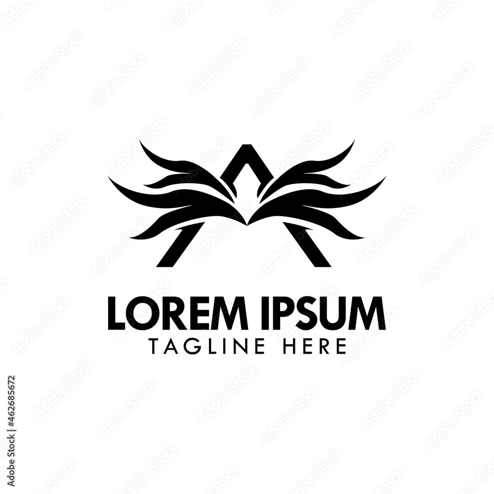 Initial letter a wing logo design template Initial letter a wing logo design template