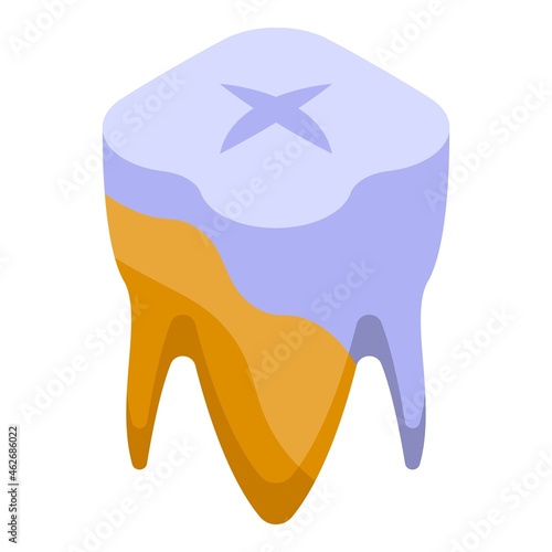 Yellow tooth whitening icon isometric vector. Dental teeth. Dentist care