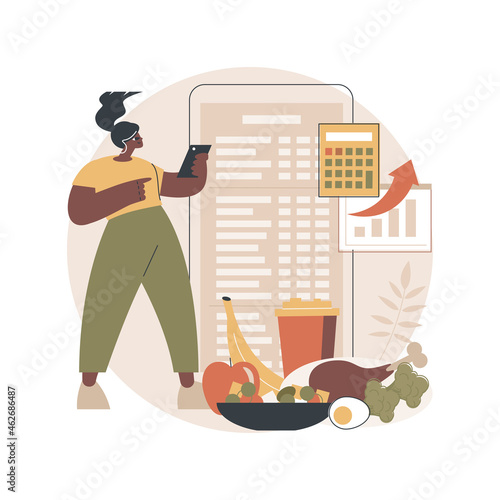 Weight watchers freestyle abstract concept vector illustration. Point counting system, foods clock, weight-loss diet, calories, saturated fat, online program, healthy recipes abstract metaphor.