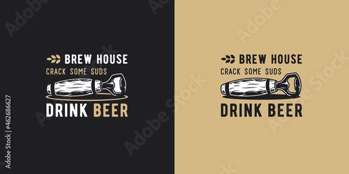 Beer opener for bar. Original brew design with opener for craft beer, pab or brewery
