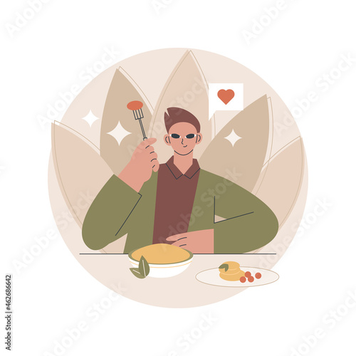Ayurvedic diet abstract concept vector illustration. Medical practice and lifestyle, energy system, digestive power, lose weight and feel better, healthy eating foods plan abstract metaphor.