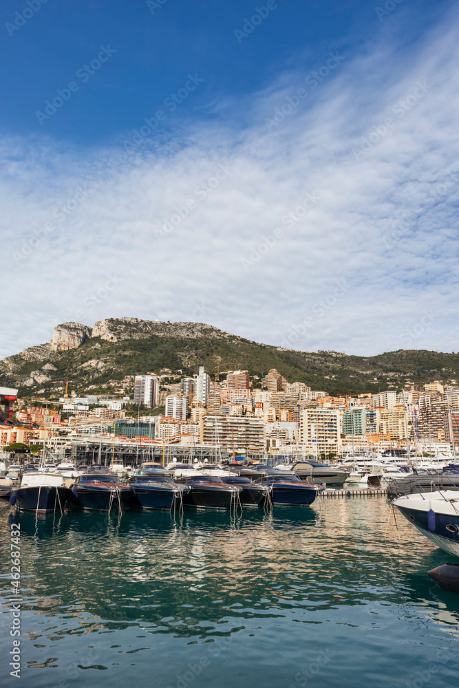 Principality of Monaco, Monaco, Monte Carlo, View from Port Hercule Principality of Monaco, Monaco, Monte Carlo, View from Port Hercule