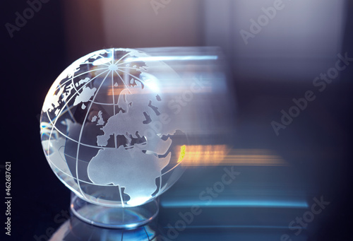 Glass globe representing international business and trade
