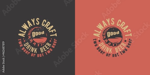 Beer cap for bar. Original brew design with metal cork from bottle for craft beer, pab or brewery