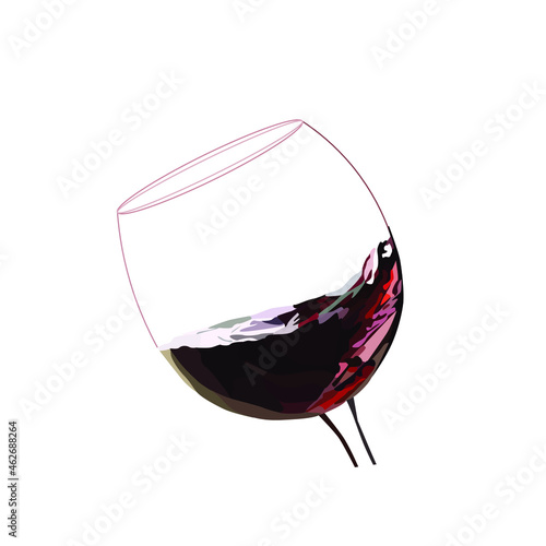 realistic glass of wine vector illustration