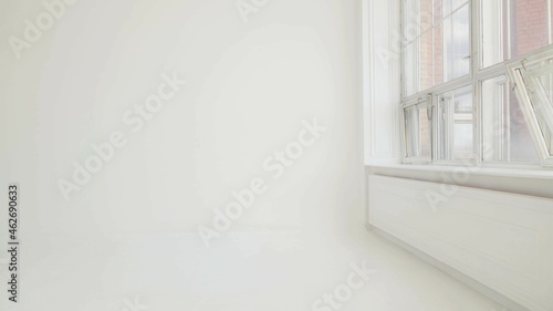 A white background photo with a window