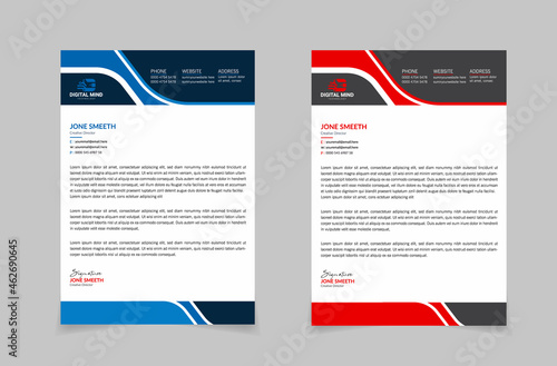 Letter Head Design, Business latter head Pad Design. abstract creative letterhead design set a4 size vector 