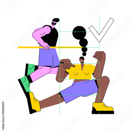 Outdoor workout abstract concept vector illustration. Cardio workout, street gym equipment, outdoor bodyweight training, calisthenics park, exercise program, cycling facility abstract metaphor.