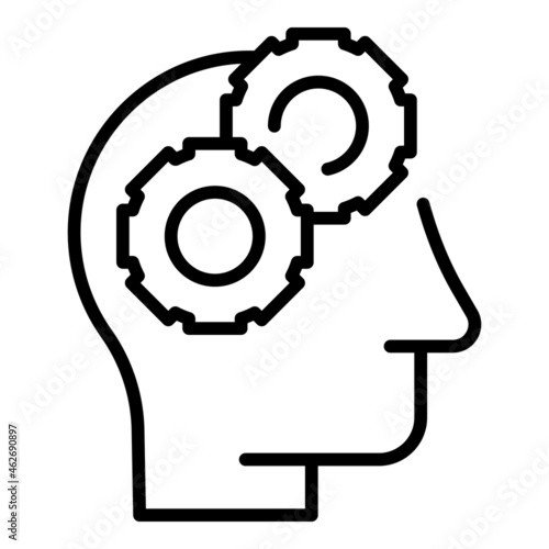 Brain thinking icon outline vector. Health process. Visual perception