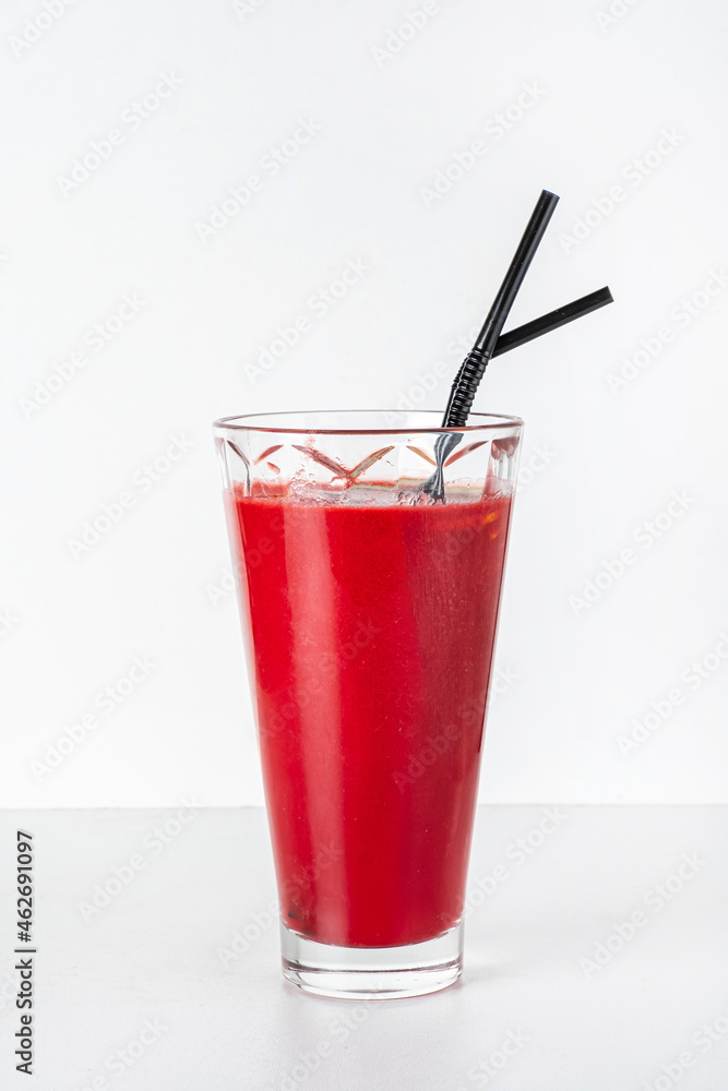 red smoothie on the white background red smoothie on the white background