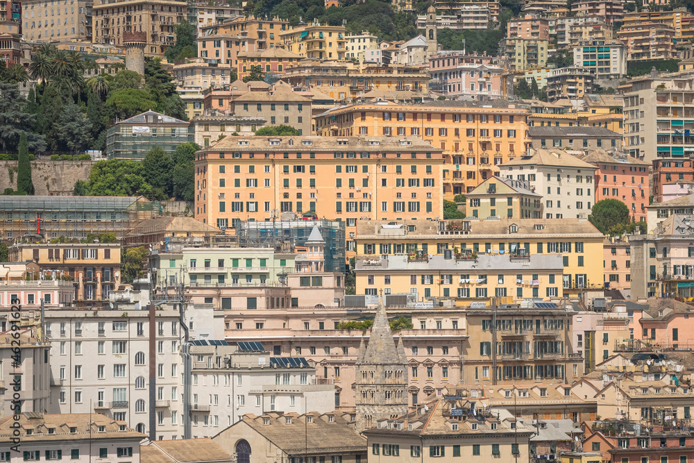 Vue de la ville de Gênes, Ligurie, Italie.	