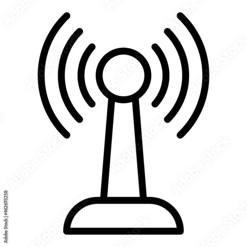 Radio tower fraud icon outline vector. Stop secure. Money key